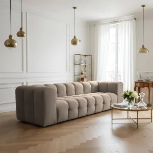 BALOO 4-Sitzer Sofa, Modernes Design & luxuriöser Komfort für dein Wohnzimmer - Taupe (Tiffany 29)
