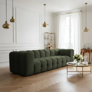 BALOO 4-Sitzer Sofa, Modernes Design & luxuriöser Komfort für dein Wohnzimmer - Grün (Tiffany 38)