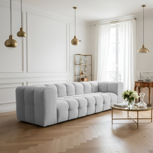 BALOO 4-Sitzer Sofa, Modernes Design & luxuriöser Komfort für dein Wohnzimmer - Hellgrau, Stoff Moly 70