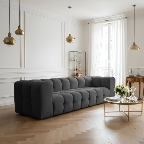 BALOO 4-Sitzer Sofa, Modernes Design & luxuriöser Komfort für dein Wohnzimmer - Anthrazit, Stoff Moly 97