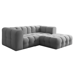 BALOO L MINI Ecksofa – modernes Design & Komfort mit hochwertiger HR-Schaumstoff-Polsterung - Grau (Tiffany 16)