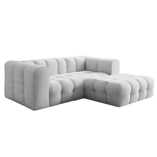 BALOO L MINI Ecksofa – modernes Design & Komfort mit hochwertiger HR-Schaumstoff-Polsterung - Hellgrau, Stoff Moly 70
