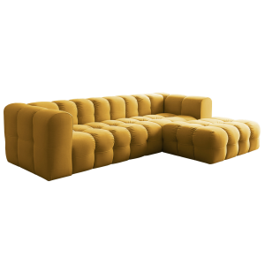  BALOO L Ecksofa – modernes Design & Komfort mit hochwertiger HR-Schaumstoff-Polsterung - Senf (Tiffany 08)