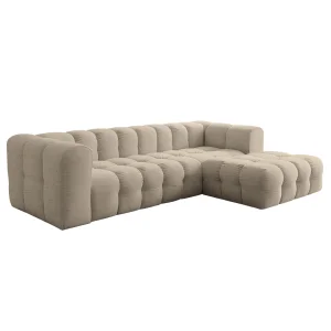  BALOO L Ecksofa – modernes Design & Komfort mit hochwertiger HR-Schaumstoff-Polsterung - Beige, Stoff Moly 11