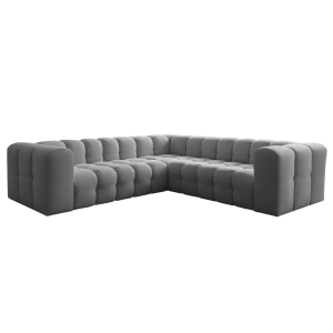 BALOO Corner Ecksofa 270x270 cm – modernes Design & Komfort mit hochwertiger HR-Schaumstoff-Polsterung - Grau (Tiffany 16)