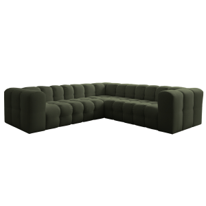 BALOO Corner Ecksofa 270x270 cm – modernes Design & Komfort mit hochwertiger HR-Schaumstoff-Polsterung - Grün (Tiffany 38)