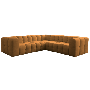 BALOO Corner Ecksofa 270x270 cm – modernes Design & Komfort mit hochwertiger HR-Schaumstoff-Polsterung - Orange, Stoff Moly 51
