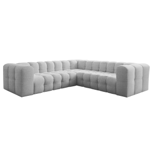 BALOO Corner Ecksofa 270x270 cm – modernes Design & Komfort mit hochwertiger HR-Schaumstoff-Polsterung - Hellgrau, Stoff Moly 70