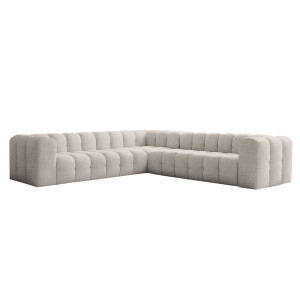 Ecksofa BALOO CORNER  300x300 cm – Komfort mit HR-Schaum und Wellenfedern - Creme, Stoff Moly 02