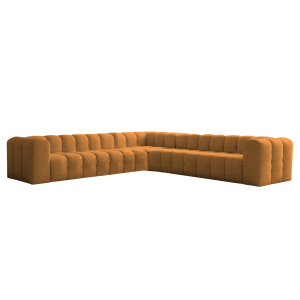 Ecksofa BALOO CORNER  330x330 cm – Komfort mit HR-Schaum und Wellenfedern - Orange, Stoff Moly 51