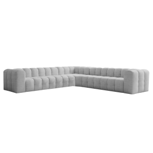Ecksofa BALOO CORNER  330x330 cm – Komfort mit HR-Schaum und Wellenfedern - Hellgrau, Stoff Moly 70