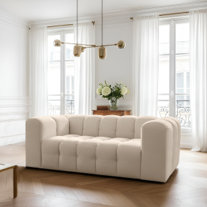 BALOO Sofa 2-Sitzer Set 200 cm – HR-Schaum, modernes Design & Komfort – Beige (Tiffany 02)