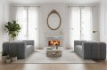 BALOO Sofa 2-Sitzer Set 200 cm – HR-Schaum, modernes Design & Komfort – Grau (Tiffany 16)
