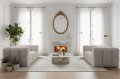 BALOO Sofa 2-Sitzer Set 200 cm – HR-Schaum, modernes Design & Komfort – Creme, Stoff Moly 02