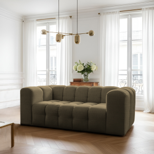 BALOO Sofa 2-Sitzer Set 200 cm – HR-Schaum, modernes Design & Komfort – Grün, Stoff Moly 38