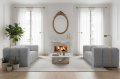 BALOO Sofa 2-Sitzer Set 200 cm – HR-Schaum, modernes Design & Komfort – Hellgrau, Stoff Moly 70