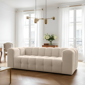 BALOO Sofa 2x3-Sitzer Set 200 cm – HR-Schaum, modernes Design & Komfort – Beige (Tiffany 02)