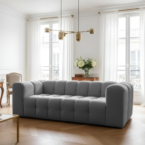 BALOO Sofa 2x3-Sitzer Set 230 cm – HR-Schaum, modernes Design & Komfort – Grau (Tiffany 16)