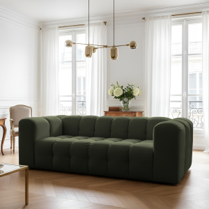 BALOO Sofa 2x3-Sitzer Set 230 cm – HR-Schaum, modernes Design & Komfort – Grün (Tiffany 38)