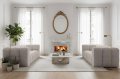 BALOO Sofa 2x3-Sitzer Set 230 cm – HR-Schaum, modernes Design & Komfort – Creme, Stoff Moly 02