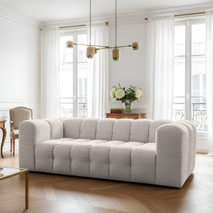 BALOO Sofa 2x3-Sitzer Set 230 cm – HR-Schaum, modernes Design & Komfort – Creme, Stoff Moly 02