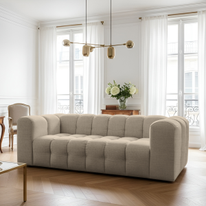 BALOO Sofa 2x3-Sitzer Set 230 cm – HR-Schaum, modernes Design & Komfort – Beige, Stoff Moly 11