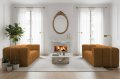 BALOO Sofa 2x3-Sitzer Set 230 cm – HR-Schaum, modernes Design & Komfort – Orange, Stoff Moly 51