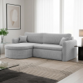 Verona L Ecksofa – Komfortables, freistehendes Wohnzimmer-Sofa mit Schlaffunktion & Bettkasten – Stoff Poso - Hellgrau.png