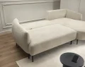 Ecksofa CANDY mit Schlaffunktion, Bettkasten, Metallfüßen und modernem Design