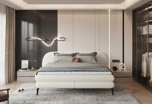 Boxspringbett Ovo mit rundem Kopfteil – Elegantes Design & maximaler Komfort - 140x200 cm
