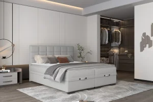 SEMENO Boxspringbett mit 7-Zonen Taschenfederkernmatratze, Stauraum & modernem Design - 140x200 cm