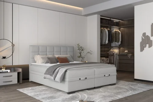 SEMENO Boxspringbett mit 7-Zonen Taschenfederkernmatratze, Stauraum & modernem Design