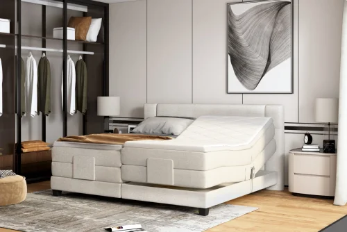 Rey – Elektrisches Boxspringbett mit Bonell-Federkern, Verstellbares Komfortbett für erholsamen Schlaf - 140x200 cm