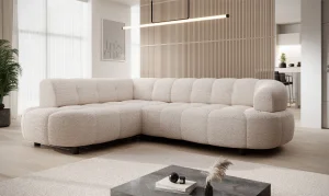 Ecksofa VELPA L – modernes Design mit elektrischer Sitztiefenverstellung & höchstem Komfort – Beige (Jaguar 04) 
