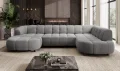 Ecksofa VELPA XL – modernes Design mit elektrischer Sitztiefenverstellung & höchstem Komfort – Grau (Loop 17)