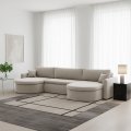 VERONA U Ecksofa mit Schlaffunktion – großes U-Sofa mit Bettkasten, feinem FARO Stoff & höchstem Sitzkomfort - Hellgrau
