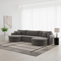 VERONA U Ecksofa mit Schlaffunktion – großes U-Sofa mit Bettkasten & exklusivem QUELLE Bouclé Stoff - Grau