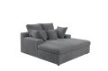 LAZY ONE Chaiselongue im modernen Cord-Look – luxuriöse Liege mit weichen Kissen & Komfortpolsterung - Grau