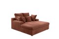 LAZY ONE Chaiselongue im modernen Cord-Look – luxuriöse Liege mit weichen Kissen & Komfortpolsterung - Orange, Ziegiel