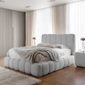 Designer Polsterbett CANDE mit Stauraum – elegantes Bett 180×200 cm für Ihr Schlafzimmer - Hellgrau (Catch Me 22)