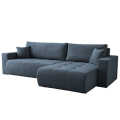 Ecksofa KORA – Modernes, komfortables Sofa mit Schlaffunktion und Stauraum für Wohnzimmer - Dunkelblau (Wind 77).png