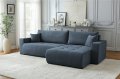 Ecksofa KORA – Modernes, komfortables Sofa mit Schlaffunktion und Stauraum für Wohnzimmer - Dunkelblau (Wind 77)