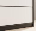 Schwebetürenschrank Nico 180 mit Spiegel – Eleganz und Funktionalität für moderne Wohnräume - Schwarz-Weiß