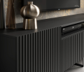 TV-Lowboard NOEMI 200 – Modernes Design mit geriffelter Front - Schwarz