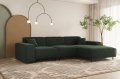 Ecksofa LUGA L HILLS – elegantes Designer-Ecksofa in L-Form mit Veloursbezug TIFFANI für modernes Wohnen, Stoff Tiffany 38 - Grün