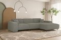 Ecksofa LUGA L HILLS – elegantes Designer-Ecksofa in L-Form mit Strukturstoff SCALA für modernes Wohnen, Stoff Scala - Grau