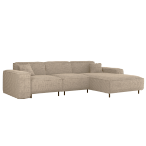 Ecksofa LUGA L HILLS – elegantes Designer-Ecksofa in L-Form mit Strukturstoff SCALA für modernes Wohnen, Stoff Scala - Beige