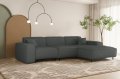 Ecksofa LUGA L HILLS – elegantes Designer-Ecksofa in L-Form mit Polsterstoff ARTICO für modernes Wohnen - Anthrazit, Grau
