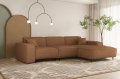 Ecksofa LUGA L HILLS – elegantes Designer-Ecksofa in L-Form mit Polsterstoff ARTICO für modernes Wohnen - Kupferrot