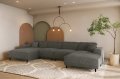 LUGA U HILLS Ecksofa in U-Form – große Wohnlandschaft mit wasserabweisendem SCALA Stoff, freistehend - Anthracite